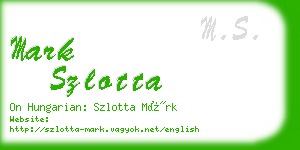 mark szlotta business card